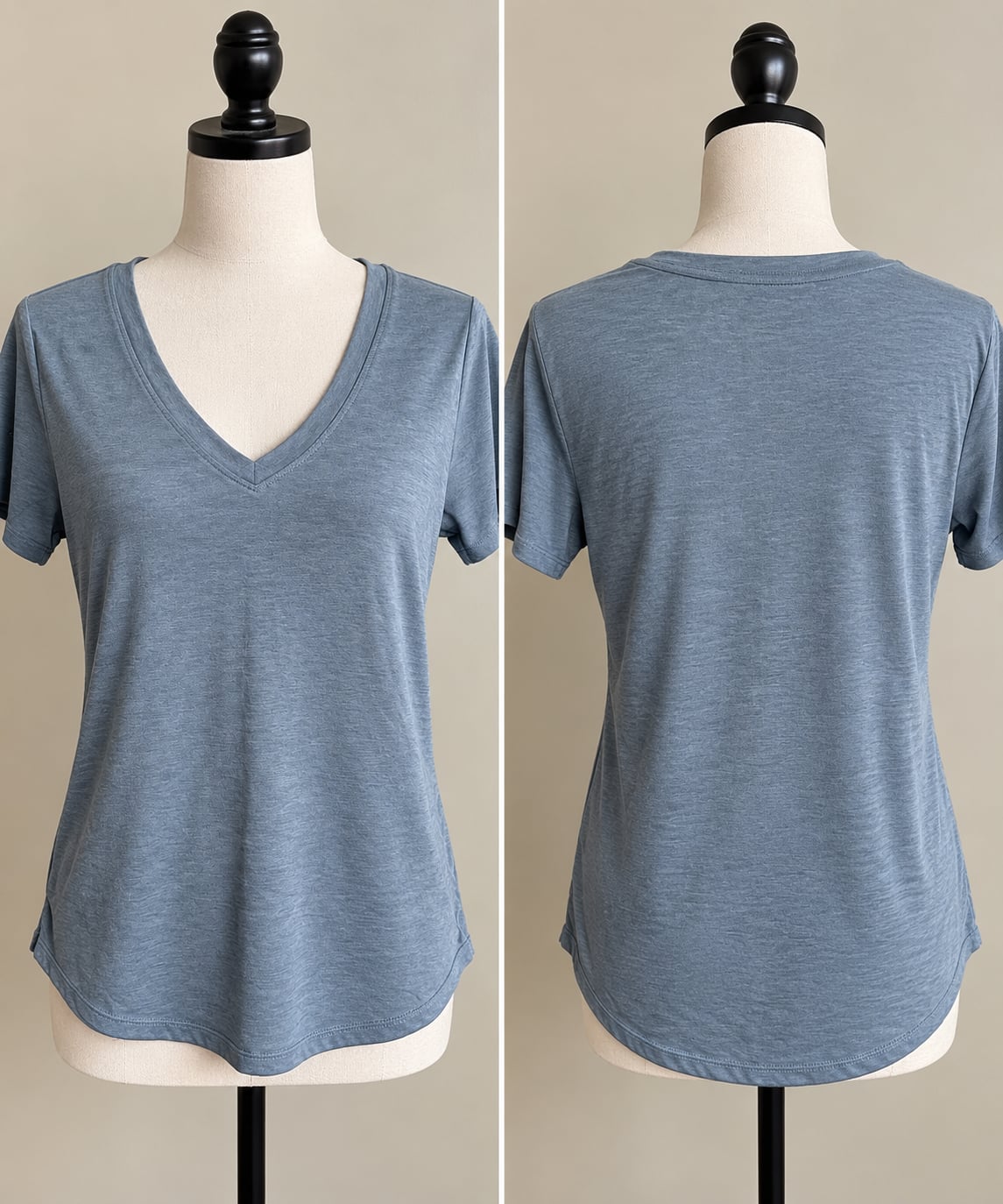 Athleta Breezy Scoop V-Neck Tee Women’s XS Blue Gray Tencel Modal 2