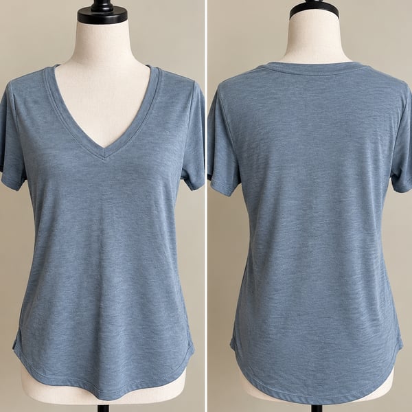 Athleta Breezy Scoop V-Neck Tee Women’s XS Blue Gray Tencel Modal