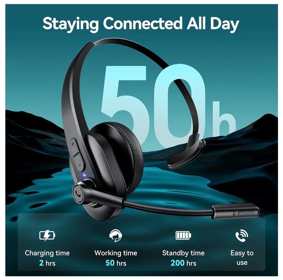 Sarevile Wireless Mono Headset Black 6