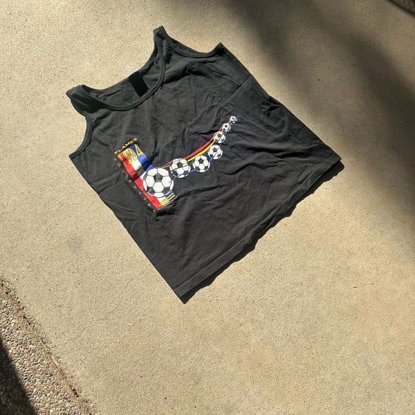 Anvil 1994 Valley Cup Flames Soccer Size L Black Tank Top