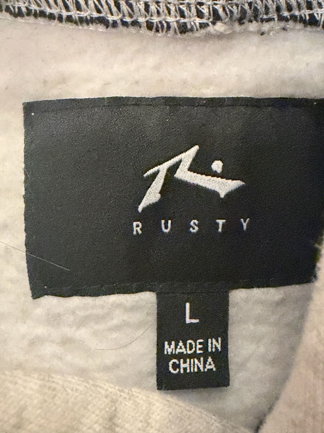 Rusty International Hoodie Size L Gray Black Logo Surf Streetwear 4