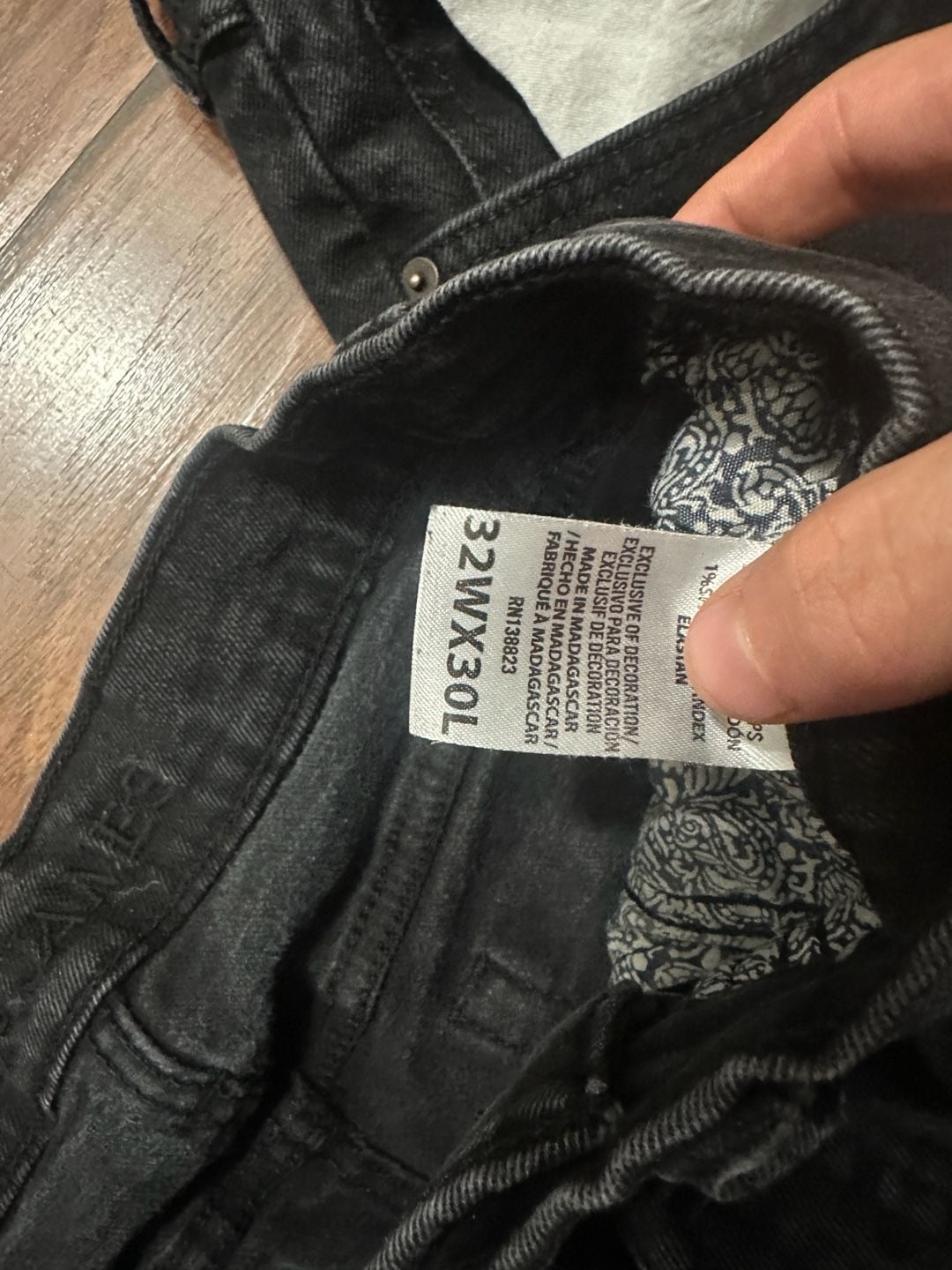 Bundle of 2 y2k streetwear black denim jeans one flared one stacked both Size 30 3