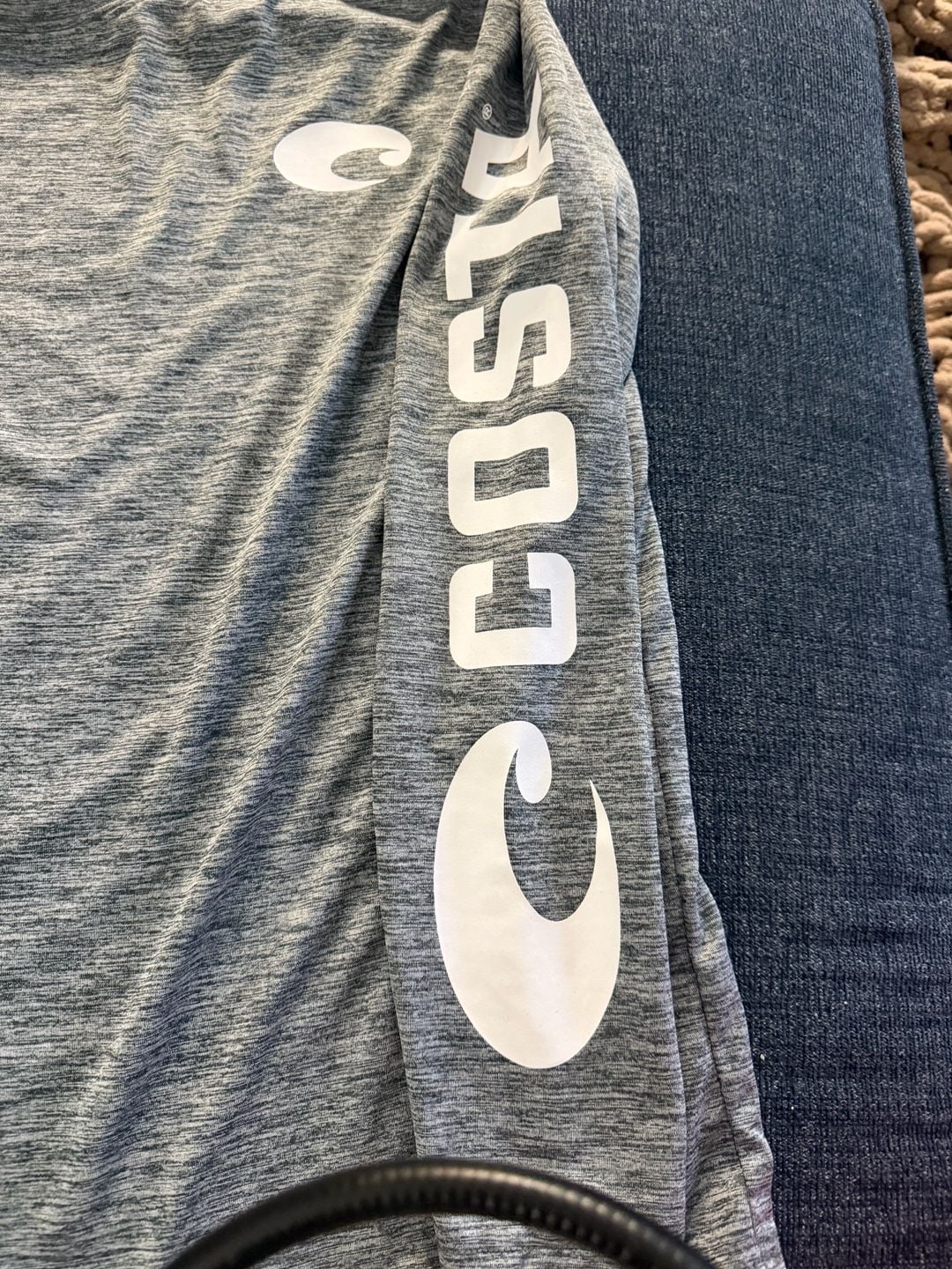 Costa Long Sleeve Technical Crew Shirt Size S Grey Heather 5