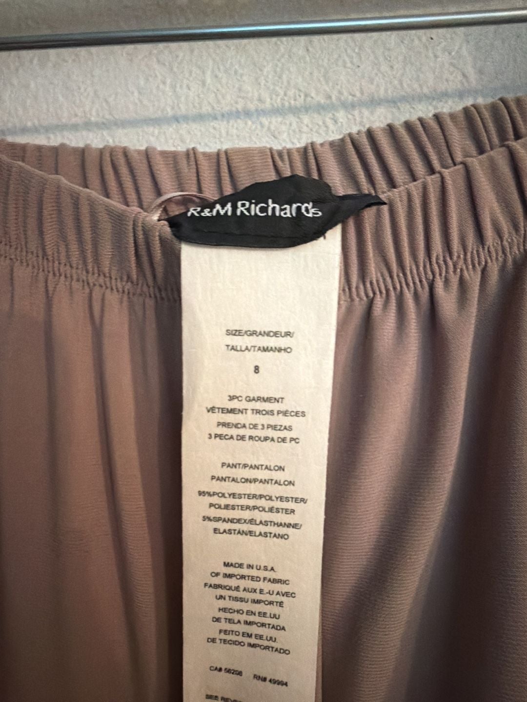 R&M Richards Womens Golden Glimmer Lace 3pc Pant Ensemble set 8