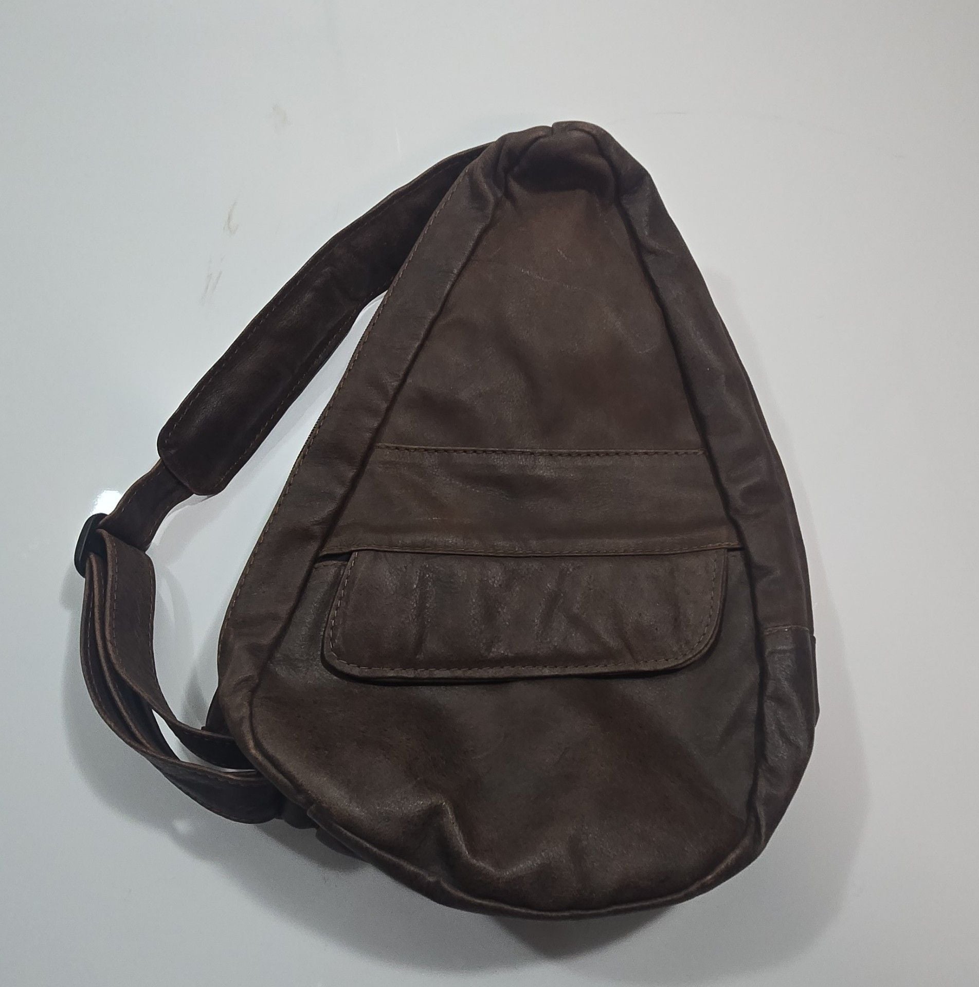 Ace Leather Goods Inc. Brown Leather Sling Backpack 2