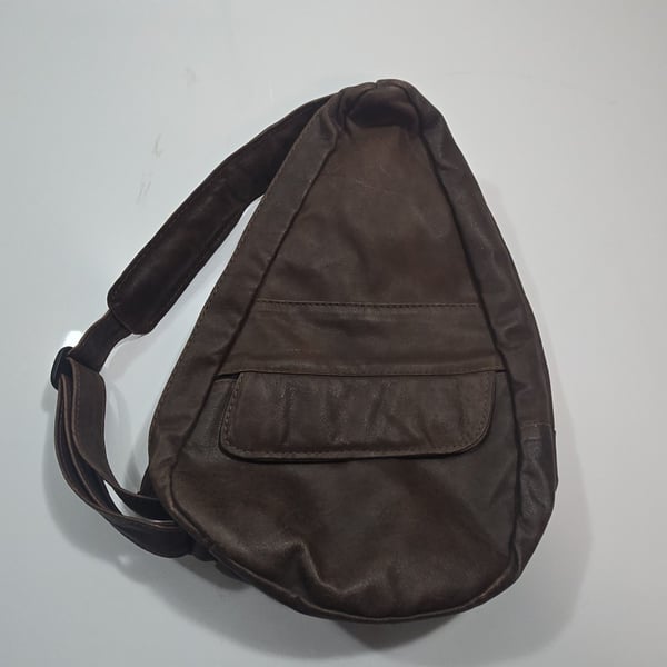 Ace Leather Goods Inc. Brown Leather Sling Backpack