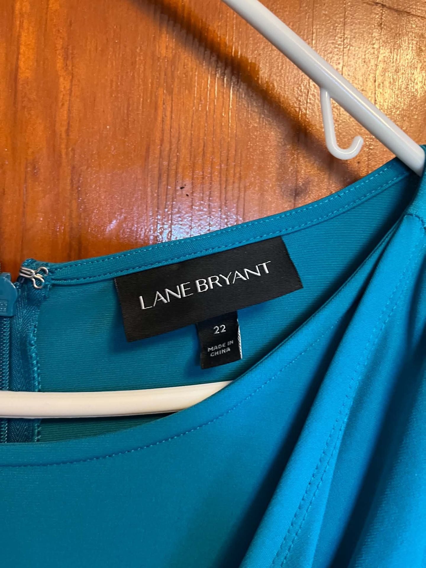 Lane Bryant Ruched Dress Size 22 Bright Blue Sleeveless Midi 7