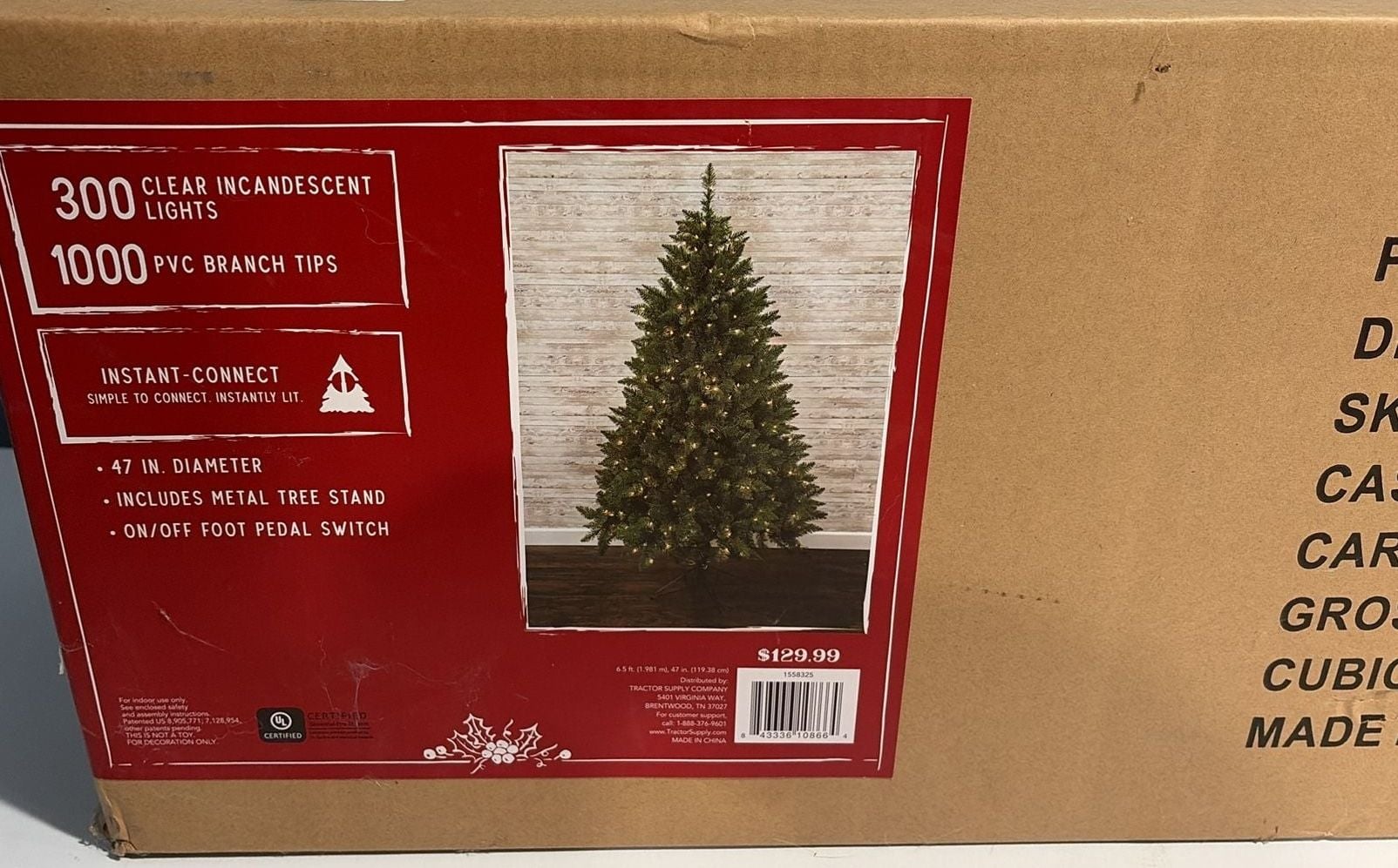 Tractor Supply Company Christmas Tree Size 6.5 Ft Pre-Lit Incandescent 1