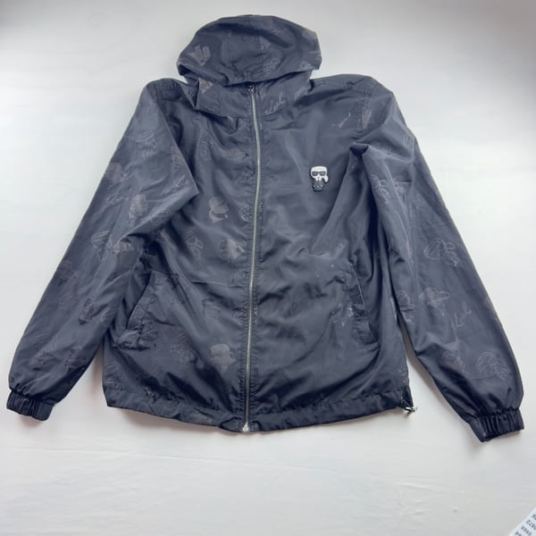 Karl Lagerfeld Karlito Monogram Hooded Windbreaker Black