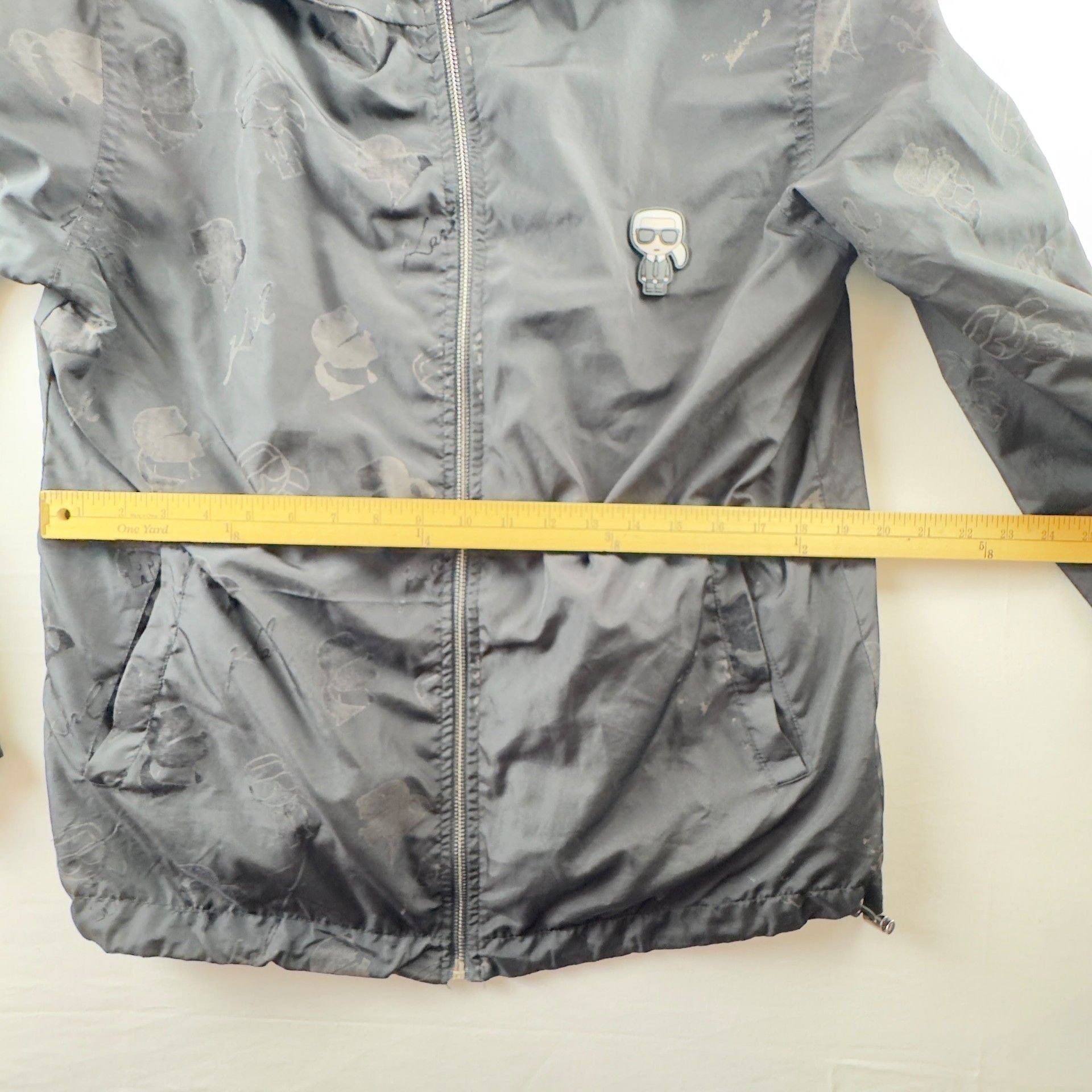 Karl Lagerfeld Karlito Monogram Hooded Windbreaker Black 5