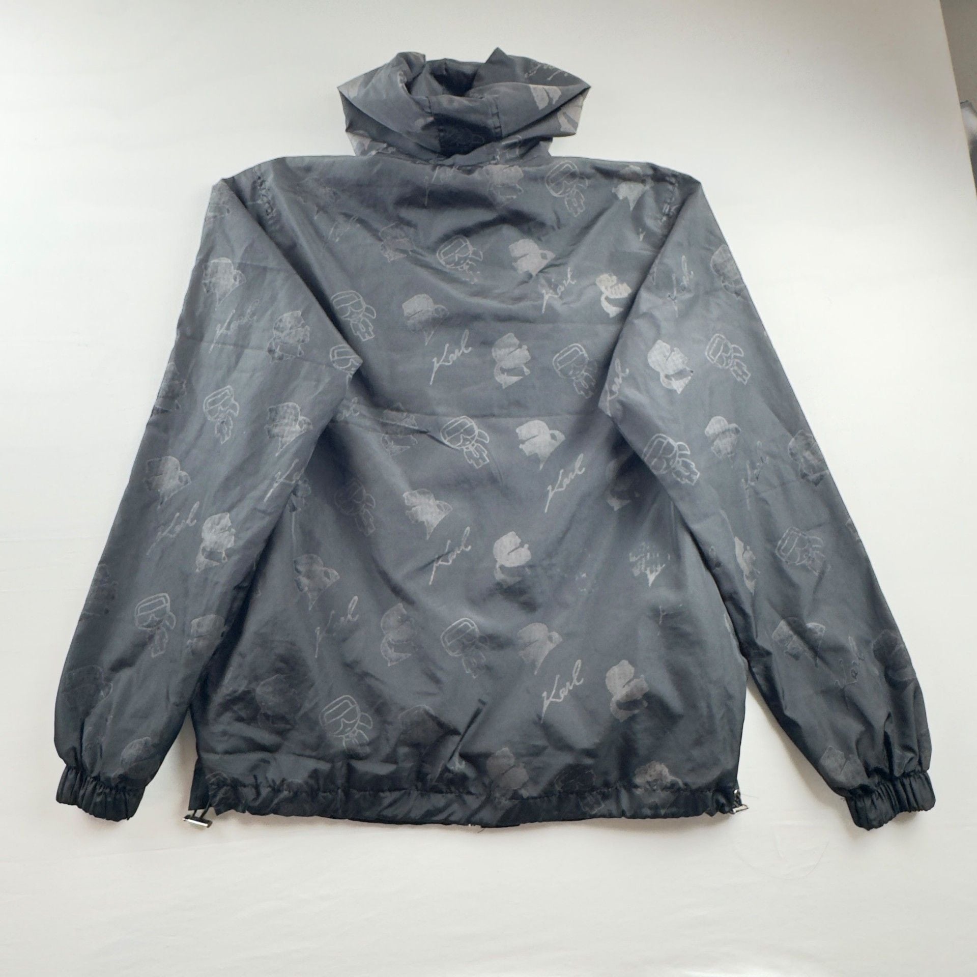 Karl Lagerfeld Karlito Monogram Hooded Windbreaker Black 6