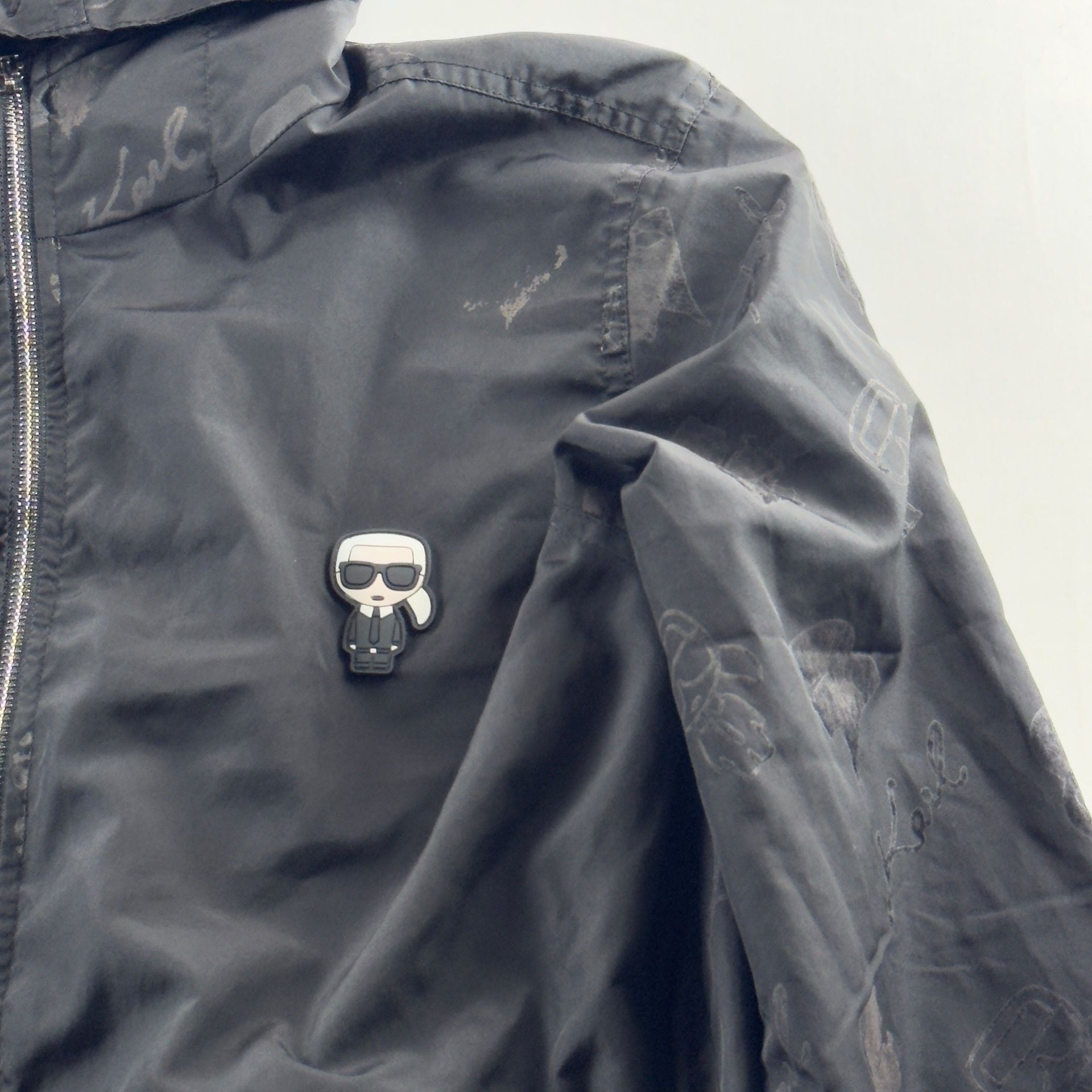 Karl Lagerfeld Karlito Monogram Hooded Windbreaker Black 7