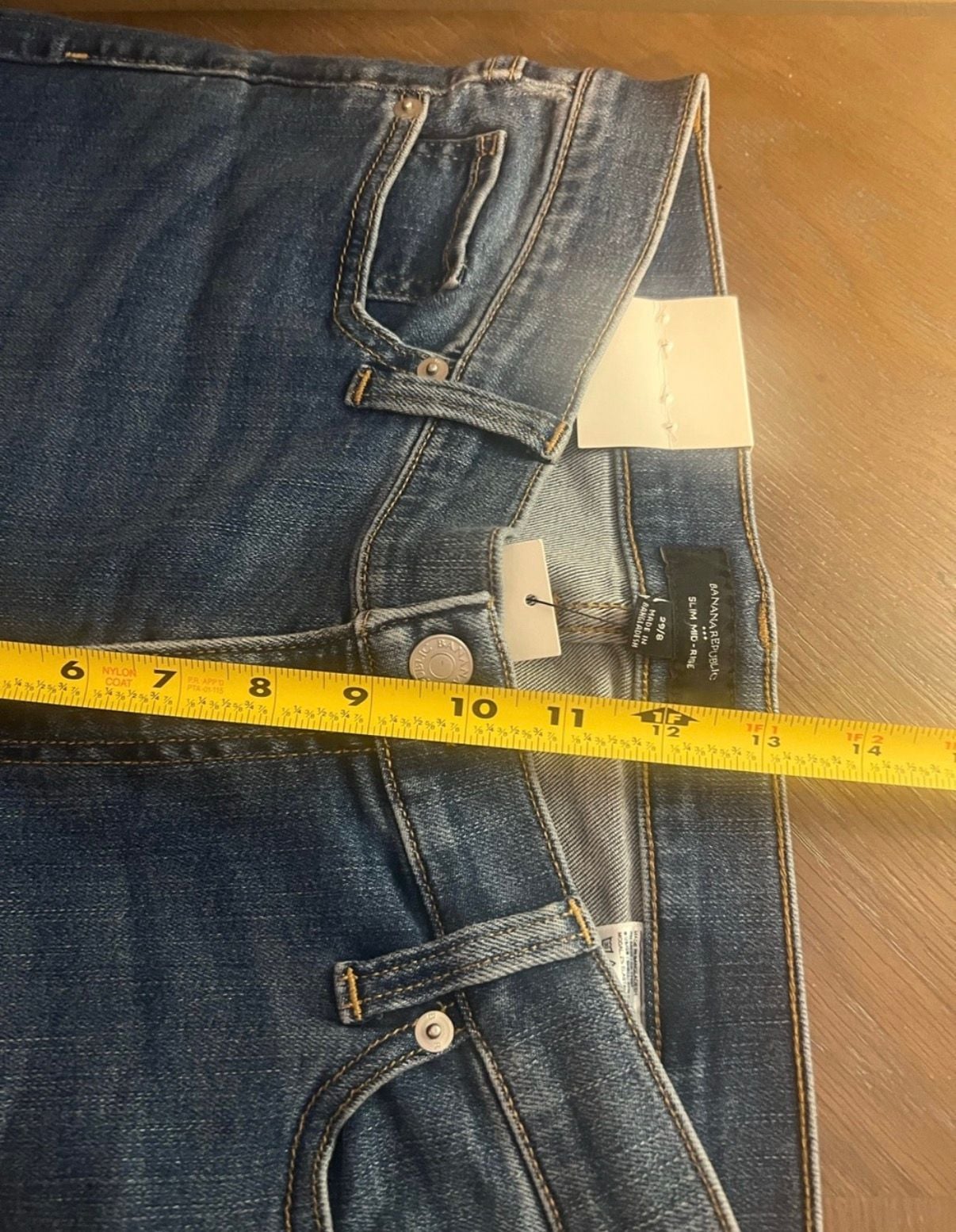Banana Republic Slim Mid-Rise Size 29/8 Jeans Raw Hem Blue 8