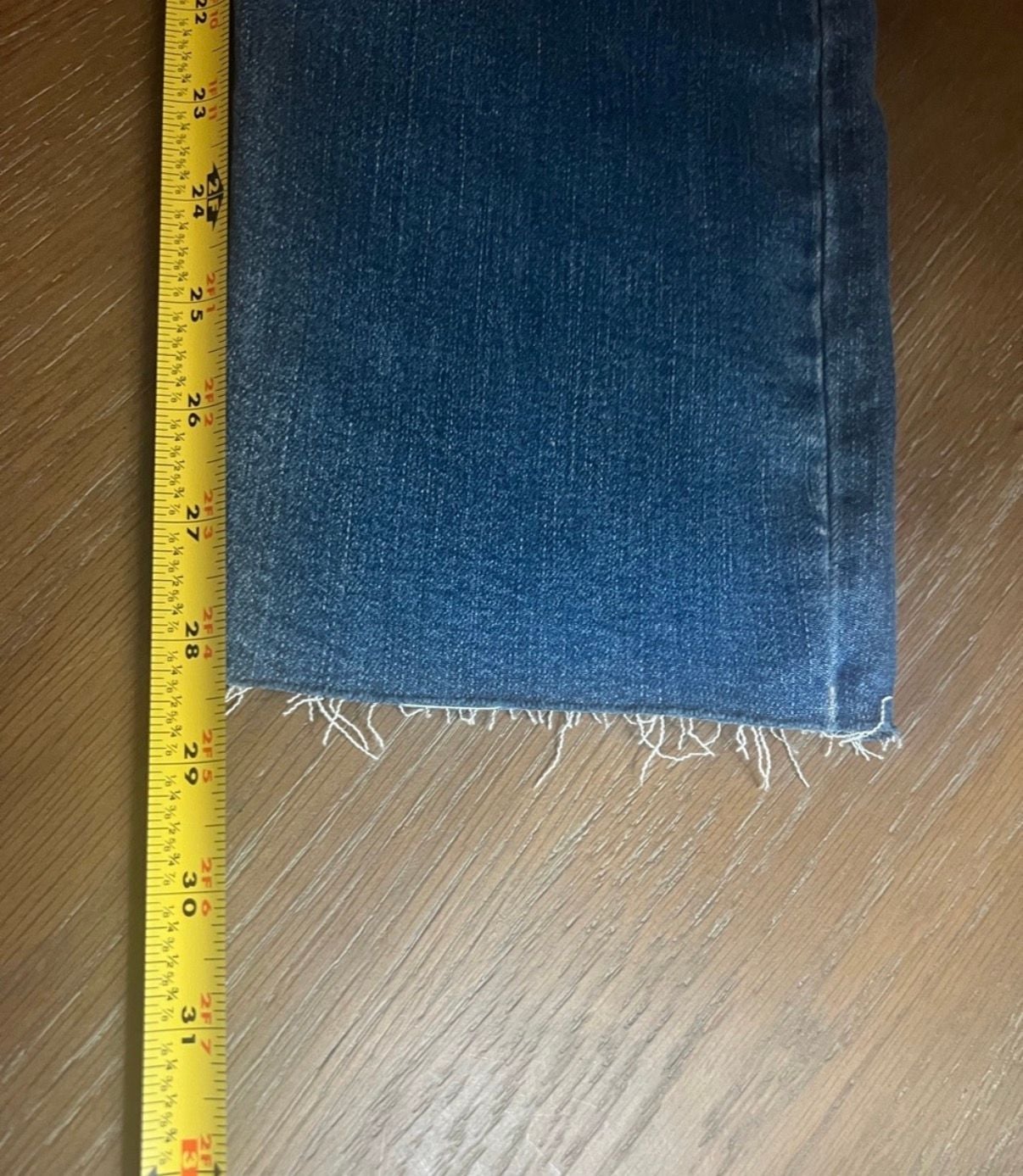 Banana Republic Slim Mid-Rise Size 29/8 Jeans Raw Hem Blue 10