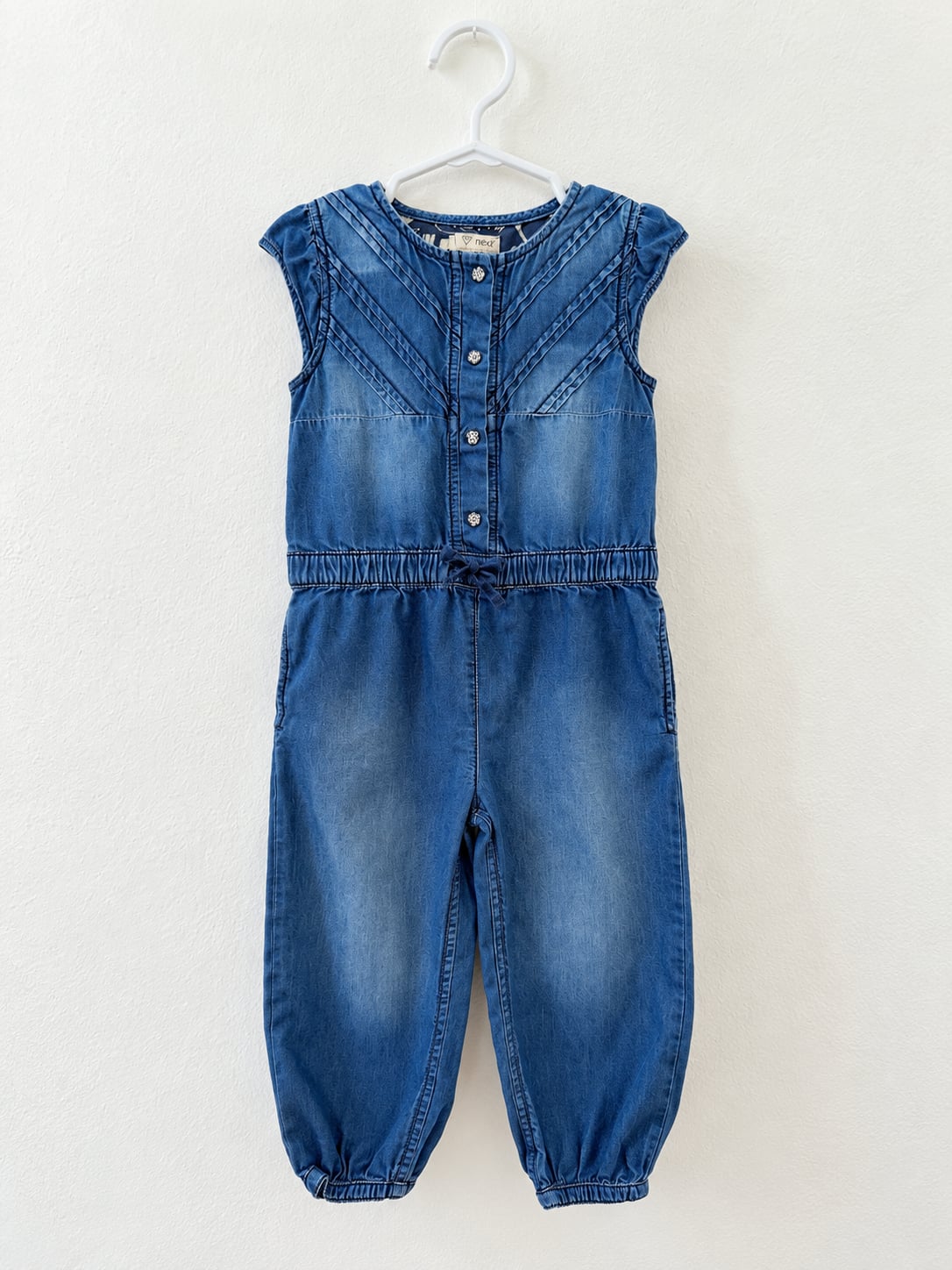 Next Denim Jumpsuit Size 2-3 Yrs 98cm Blue Cotton Sleeveless 2
