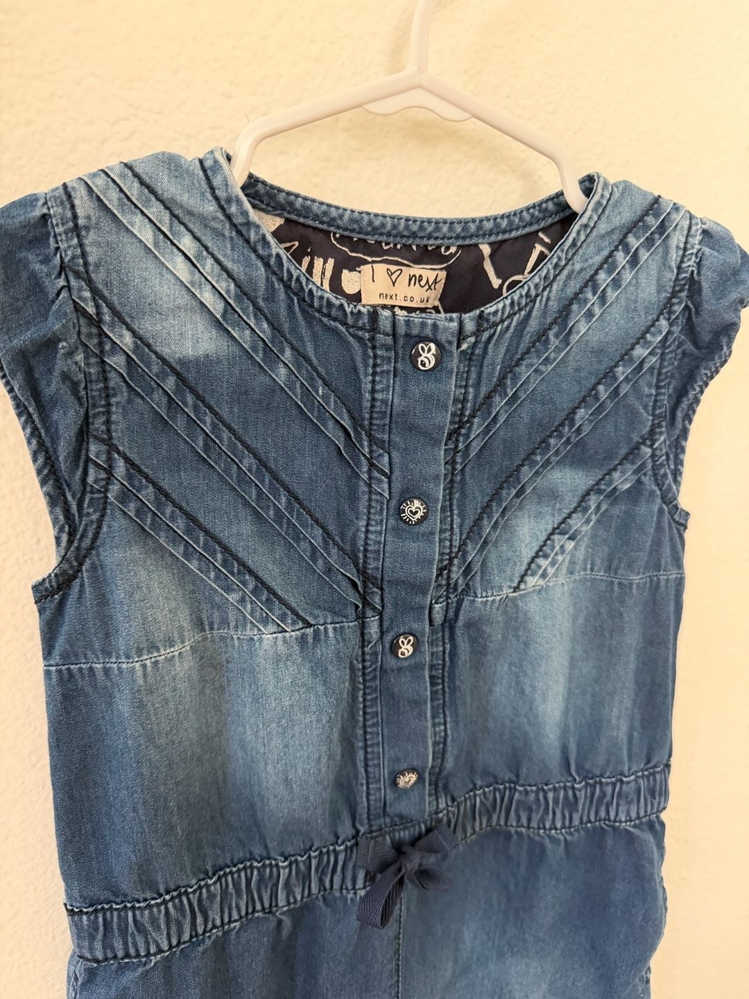 Next Denim Jumpsuit Size 2-3 Yrs 98cm Blue Cotton Sleeveless 4