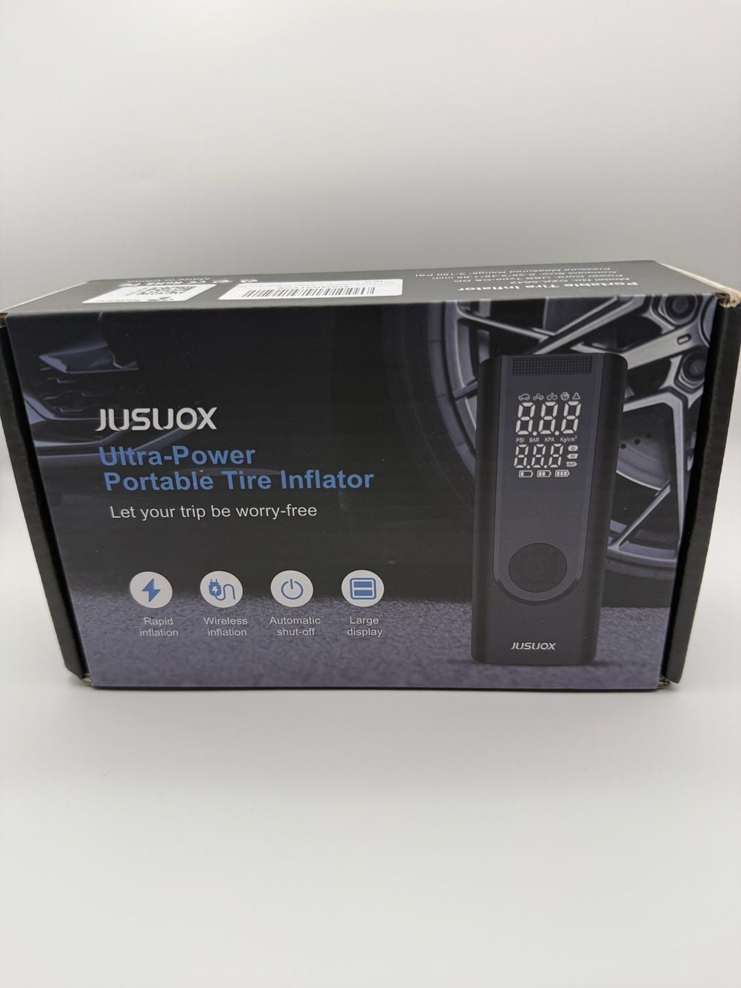 Jusuox Portable Tire Inflator CZK-8842 Black Digital Display 1