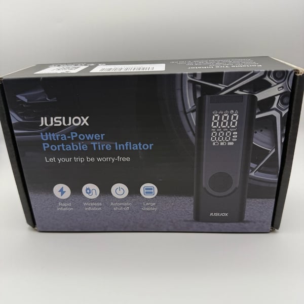 Jusuox Portable Tire Inflator CZK-8842 Black Digital Display