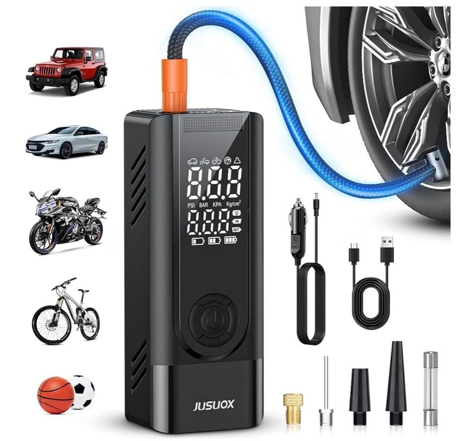 Jusuox Portable Tire Inflator CZK-8842 Black Digital Display 3