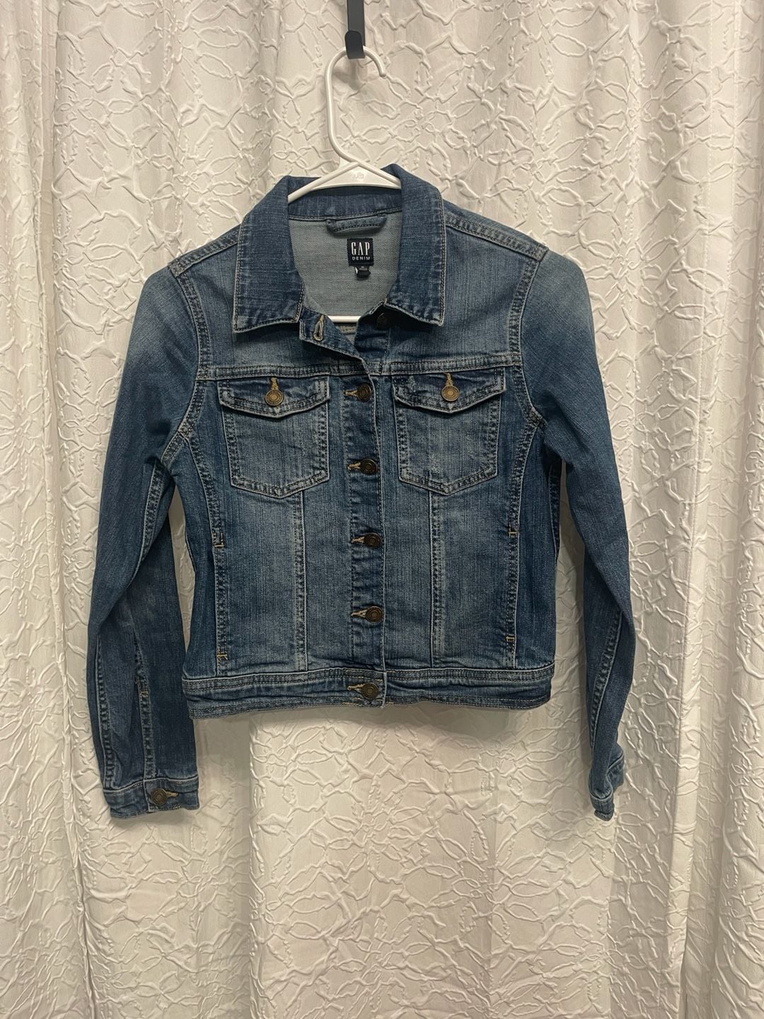 Gap Kids Blue Denim Jean Jacket XL Regular Youth Boys Girls Classic Trucker 2