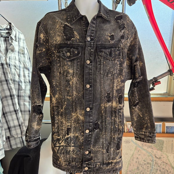Jordan Craig Ambition Denim Trucker Jacket Industrial Black Size XL