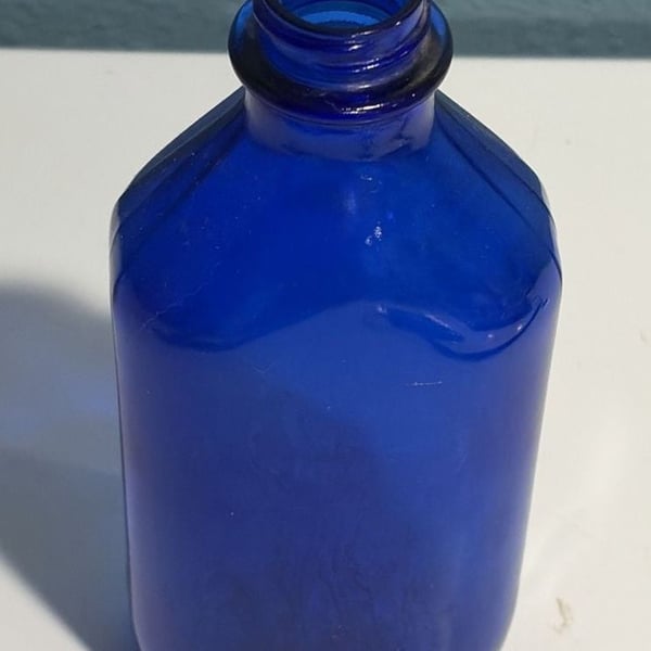 Phillips Milk of Magnesia Cobalt Blue Glass Bottle Vintage Medicine Bottle