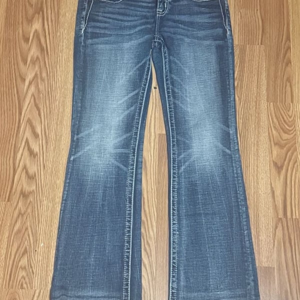 Miss Me Jeans Size 25 Blue Denim Skull Embellished Bootcut