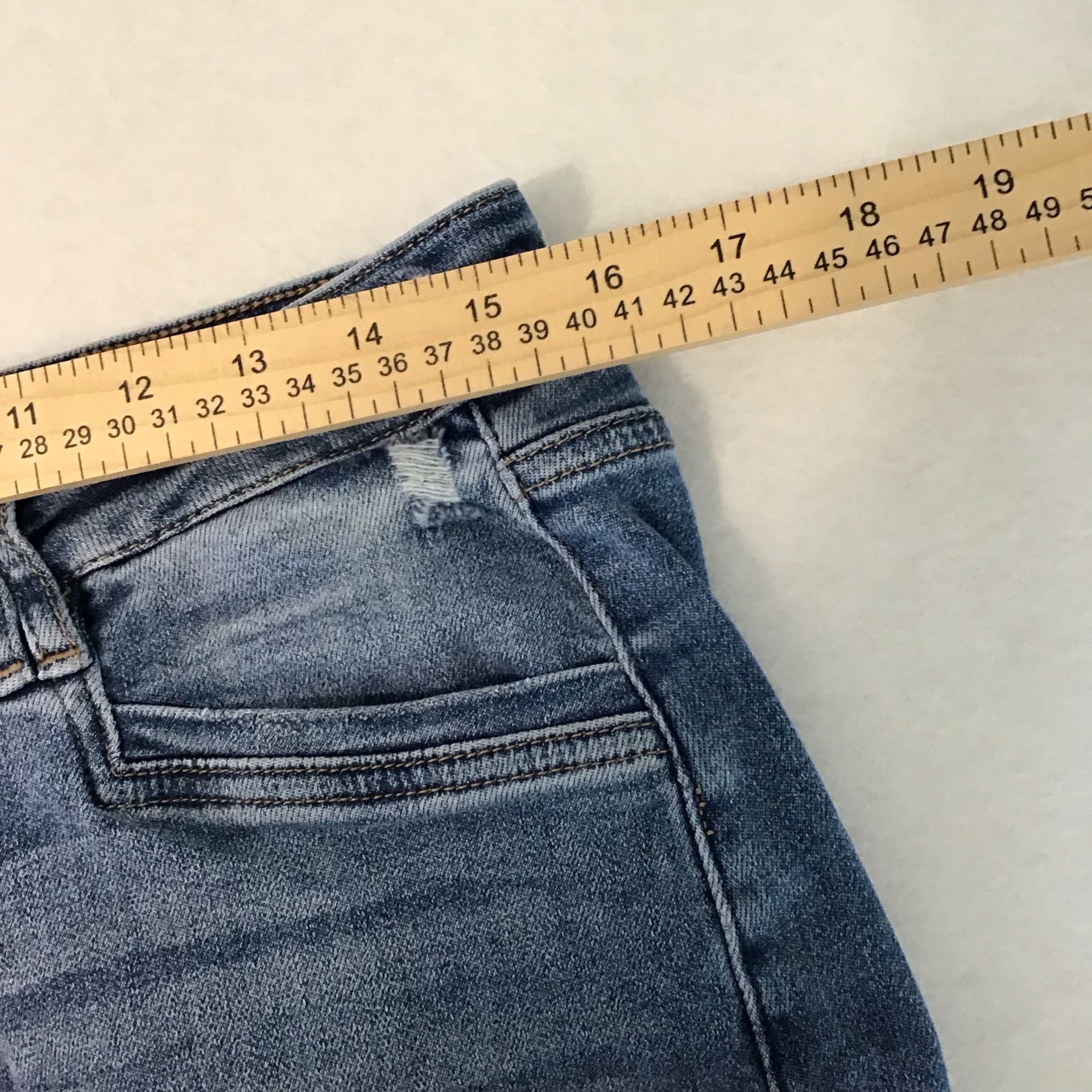 Altar'd State High Waist Wide Leg Jeans Size 31 Blue Mica Denim Crop 11