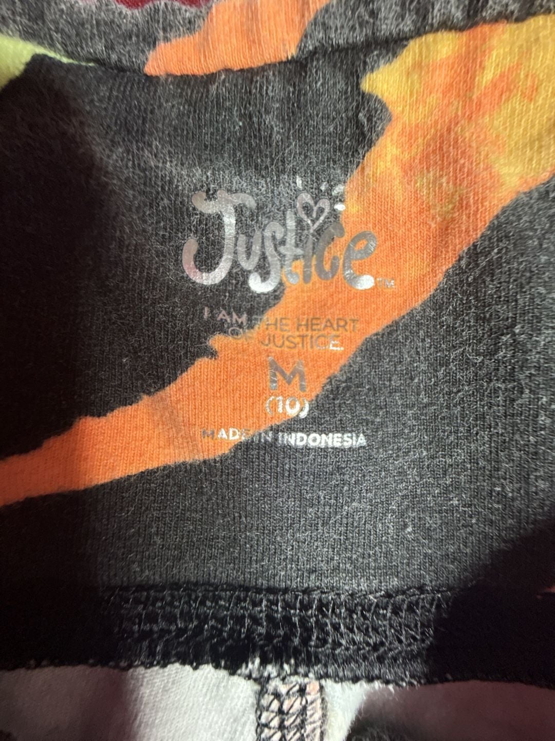 Justice Biker Shorts Size 10 (youth) Black Neon Tie Dye 3
