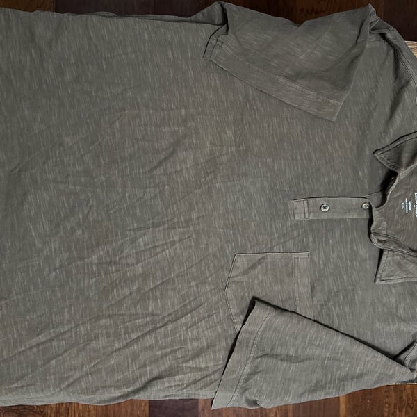 Banana Republic Polo Shirt Size XXL Green Slub Pocket Vintage