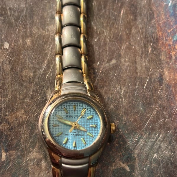 Andre Monique Quartz Watch Blue Dial Two Tone