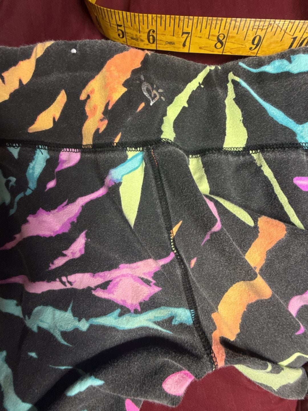 Justice Biker Shorts Size 10 (youth) Black Neon Tie Dye 6