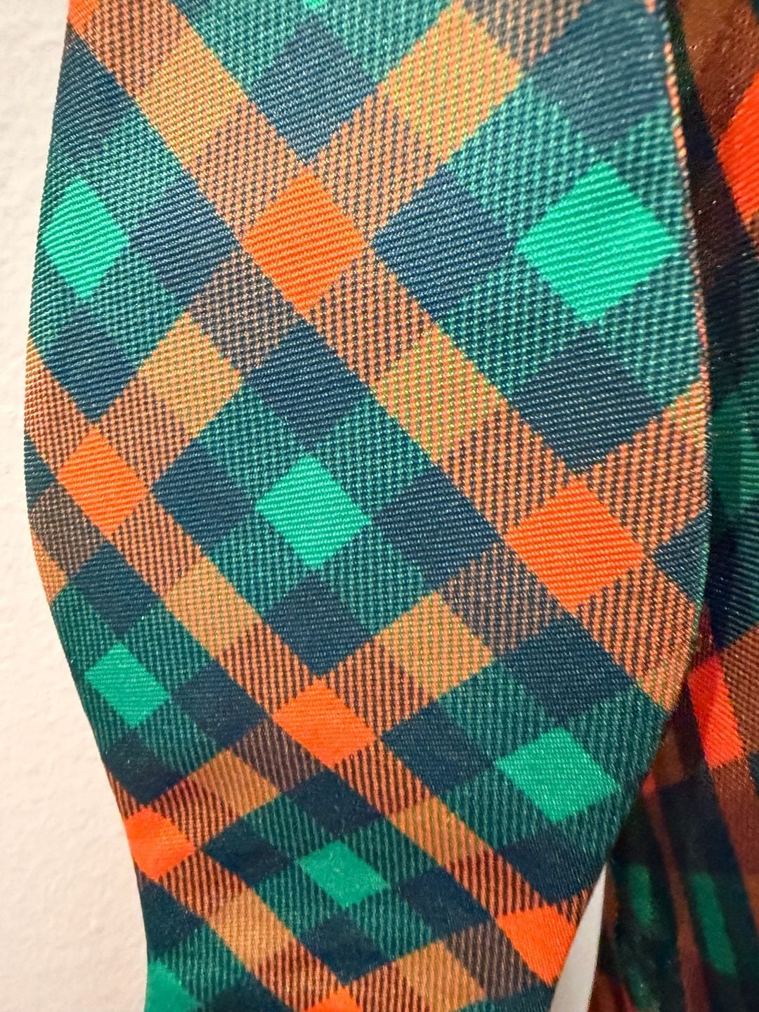 Jacob Alexander Self-Tie Bow Tie Green Orange Plaid Checkered 1