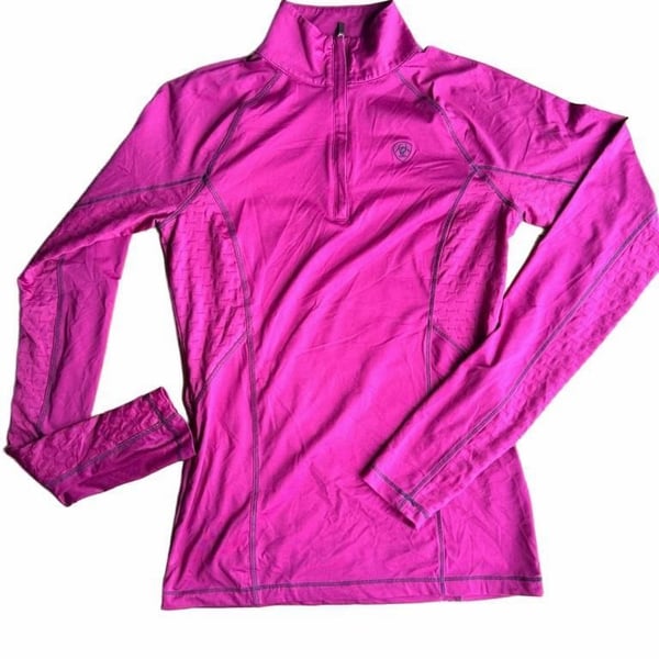 Ariat Tek Cold Series 1/4 Zip Size XS Hot Pink Shirt