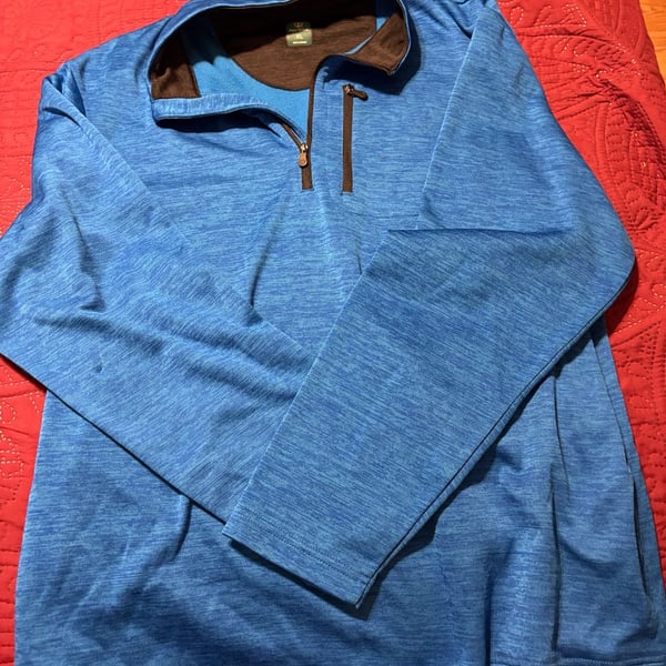Pro Tour Quarter Zip Pullover Size XL Blue Brown