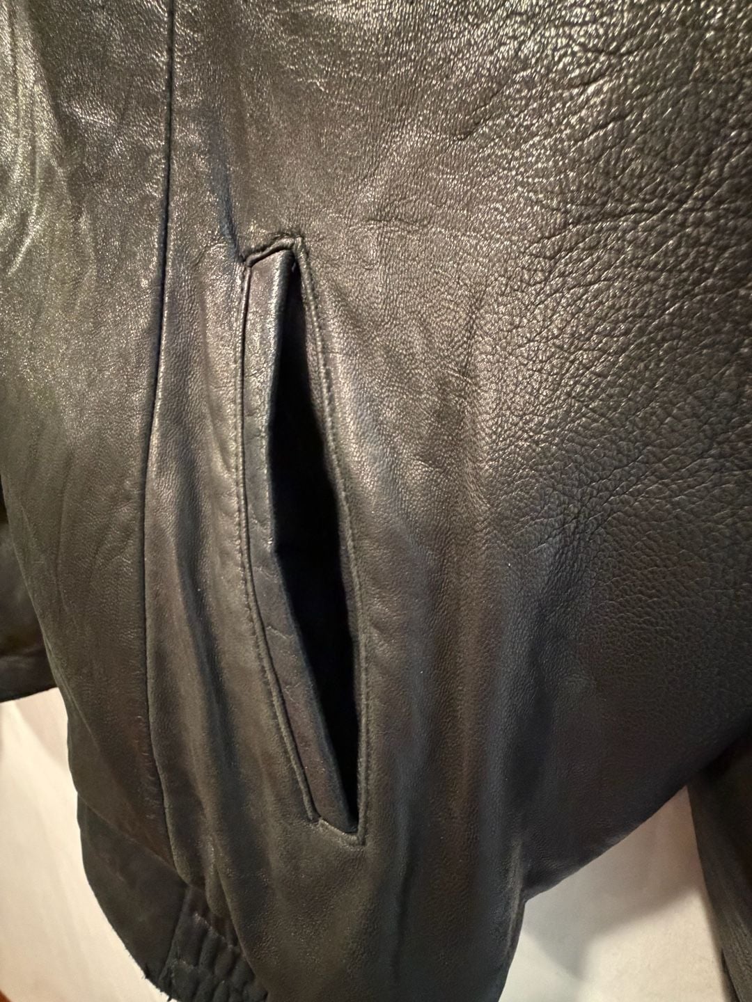 Vintage Tannery West Leather Jacket Size XL Black Bomber 10