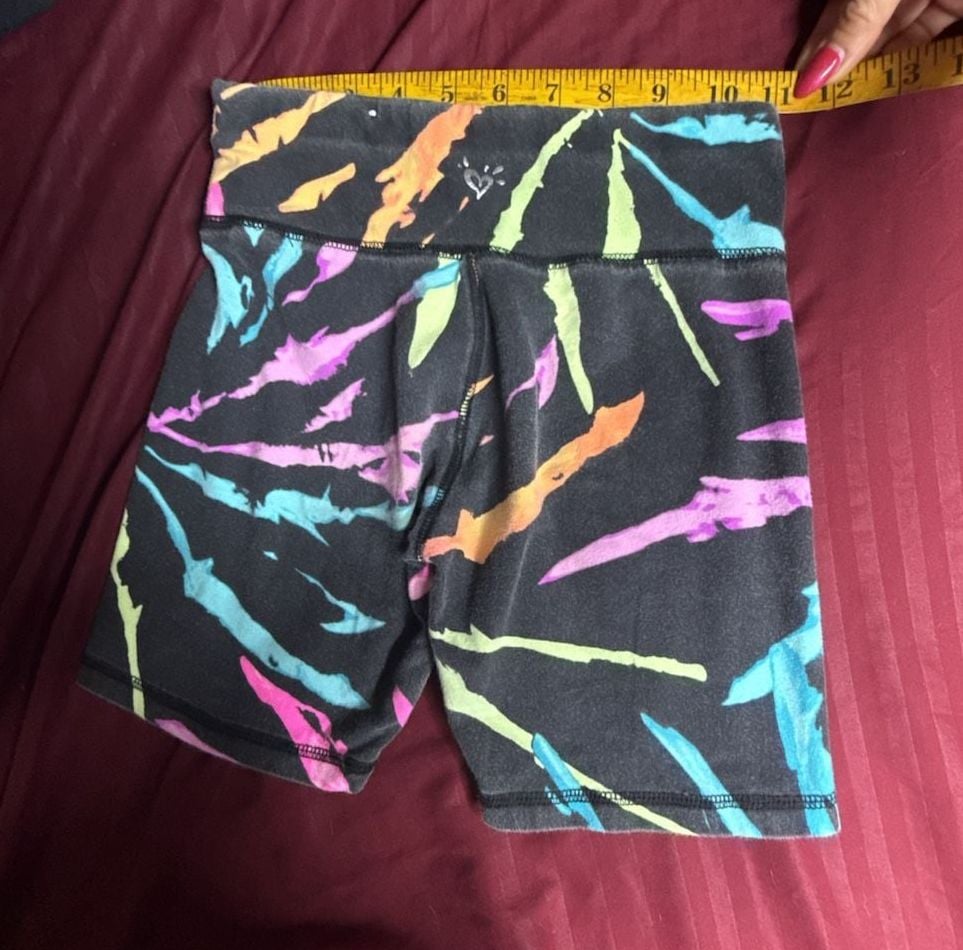 Justice Biker Shorts Size 10 (youth) Black Neon Tie Dye 5