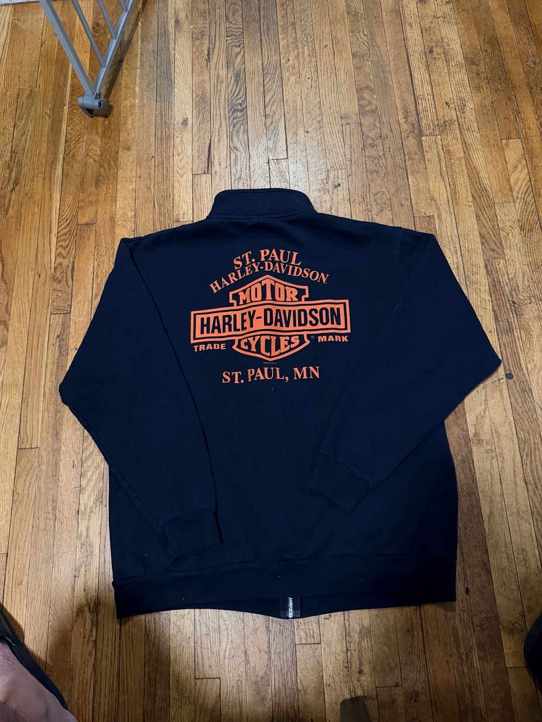 Harley Davidson St. Paul MN Full Zip Sweatshirt Jacket Black 4