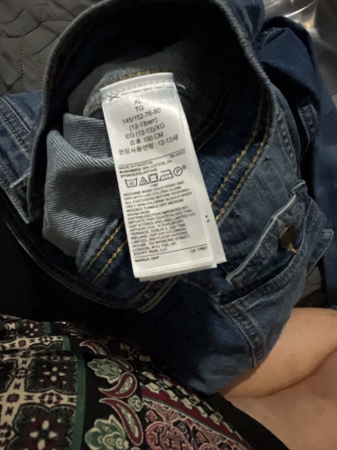 Gap Kids Blue Denim Jean Jacket XL Regular Youth Boys Girls Classic Trucker 5