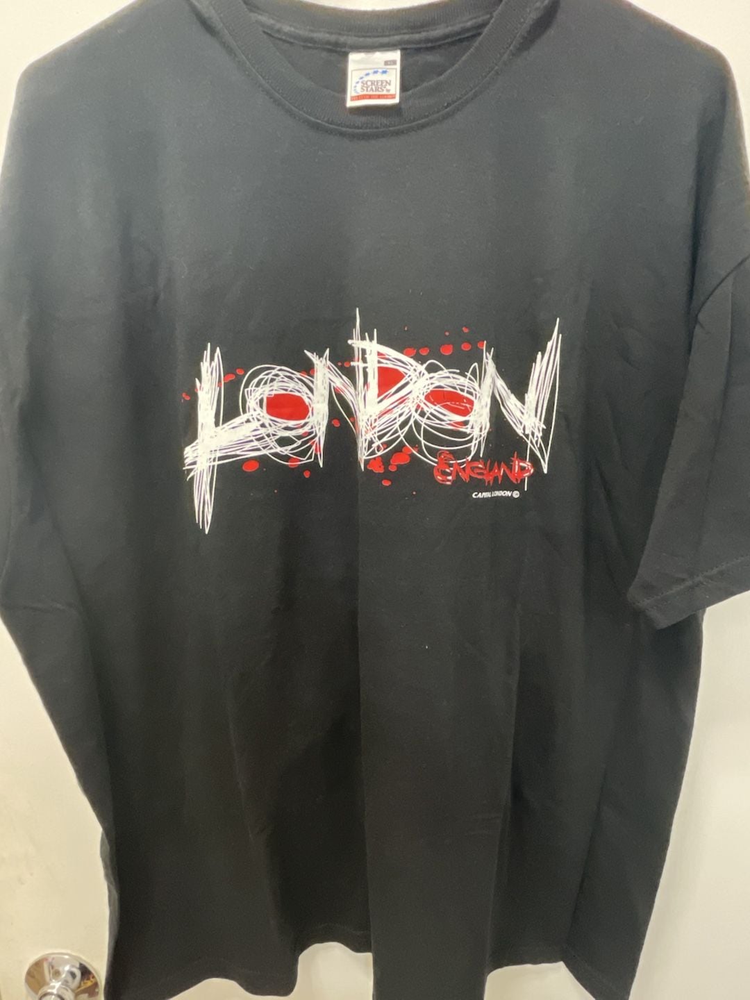 Capital London T-Shirt Size XL Black Scribble London England Graphic Tee 5