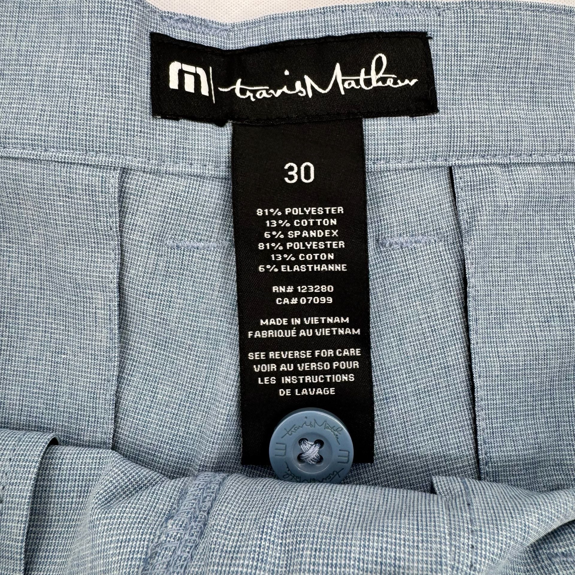 TravisMathew Performance Golf Shorts Blue Stretch 3