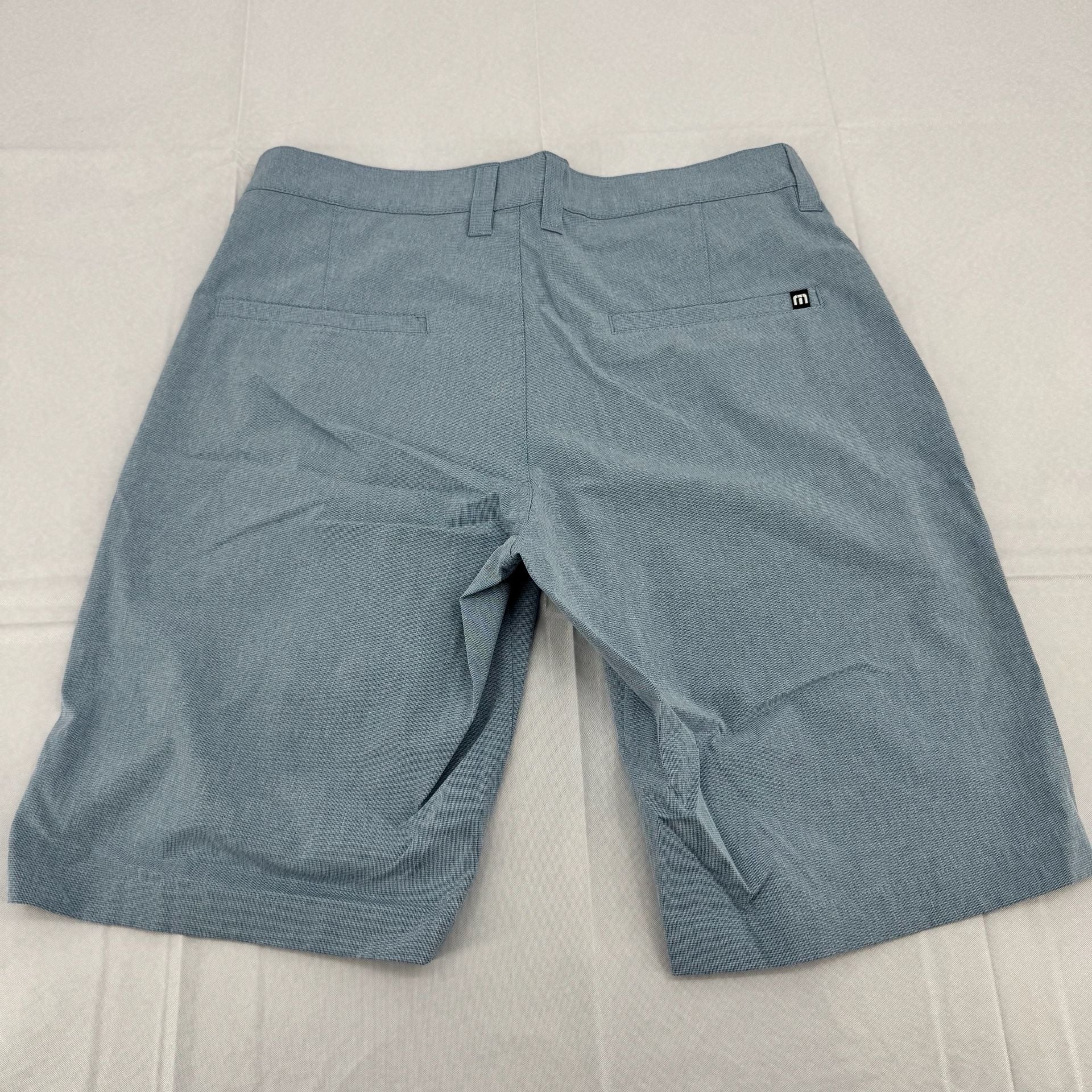 TravisMathew Performance Golf Shorts Blue Stretch 7