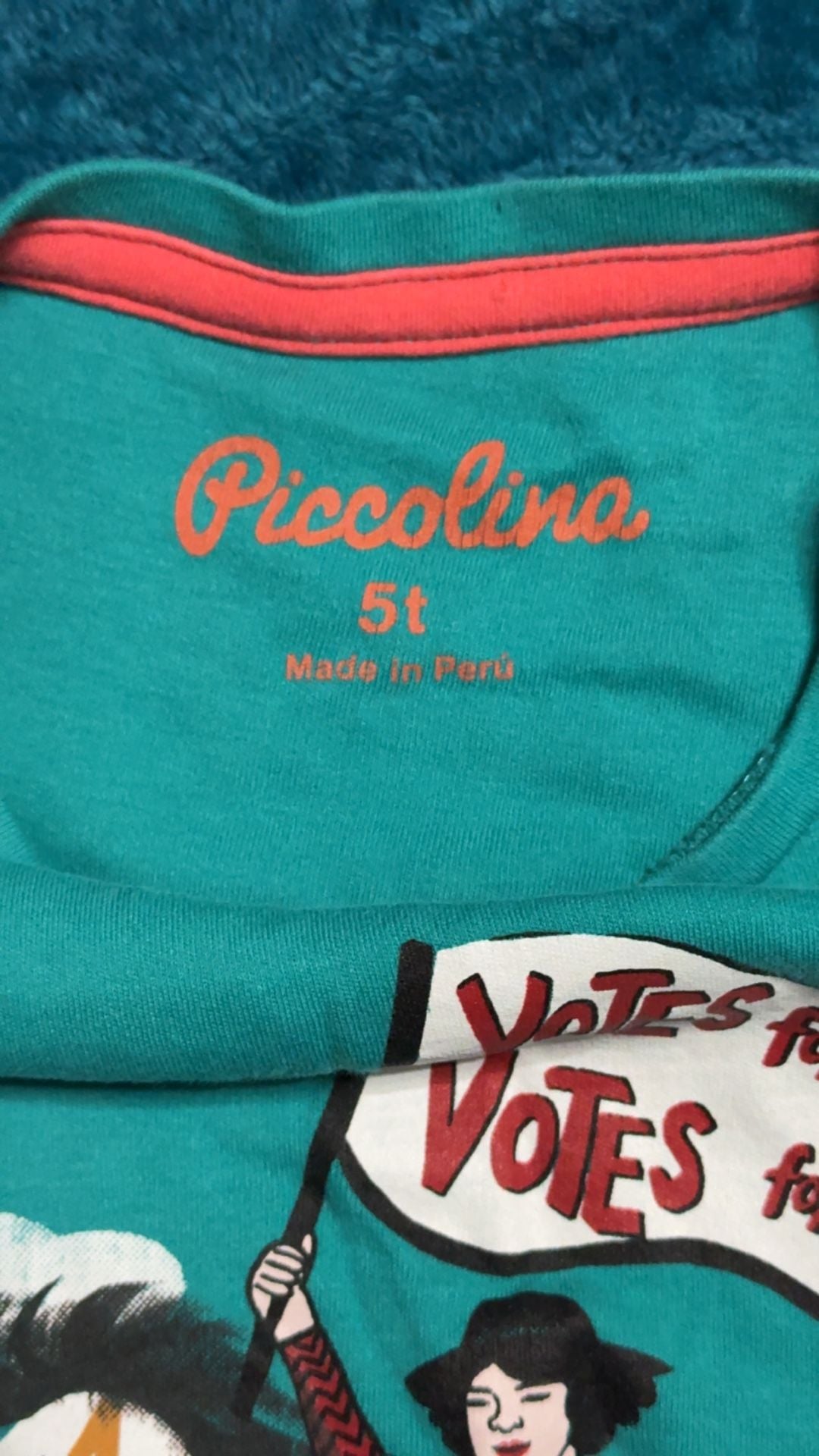 Piccolina Mabel Ping Hua Lee Trailblazer T-Shirt Size 5t Teal Graphic Tee 3