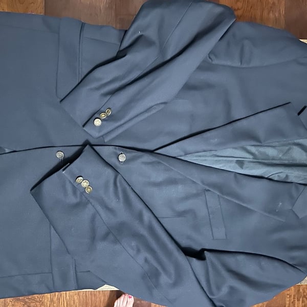 Lauren Ralph Lauren Wool Suit Jacket Size 42L Navy Blue Blazer