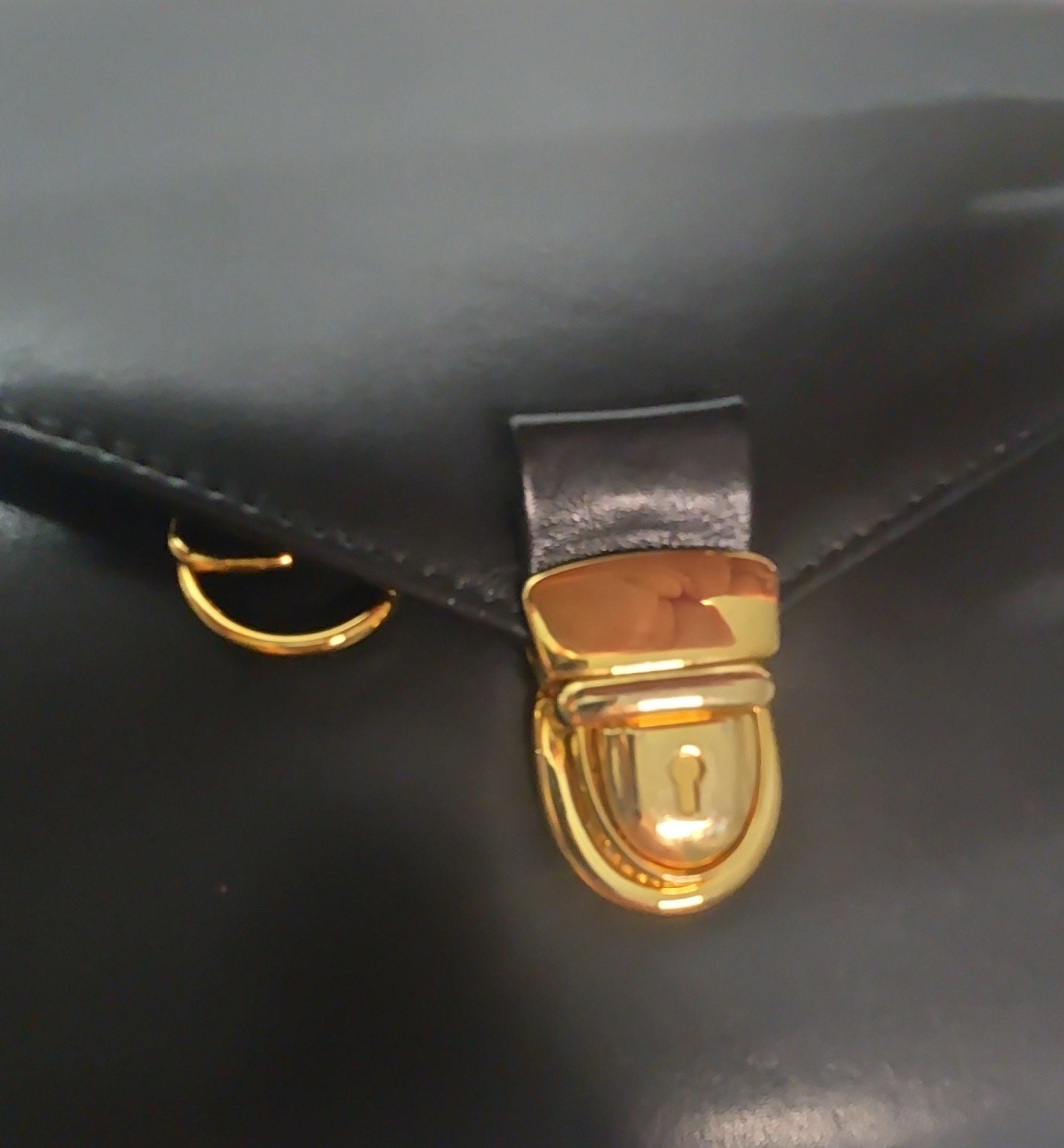 Diamicci Black Leather Crossbody Bag Gold Hardware 9