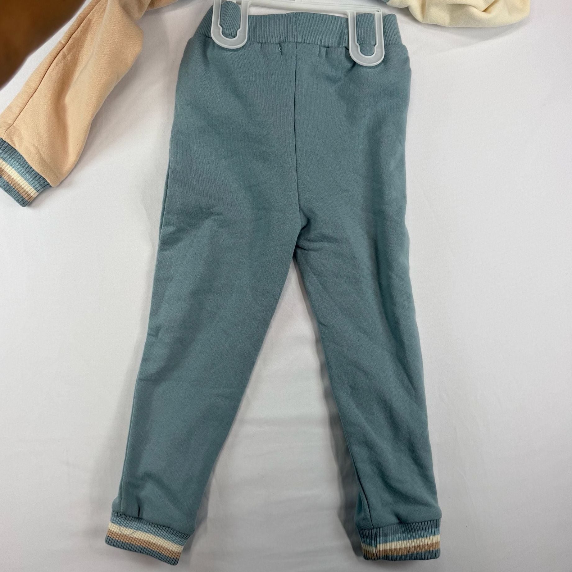 Kit + Pearl Boys 3T 2 Piece Jogger Sweatshirt Set Blue Cream Dude NWT 3