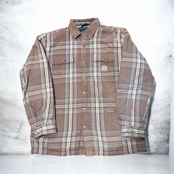 Carhartt Relaxed Fit Flannel Sherpa Lined Shirt Jac Size L