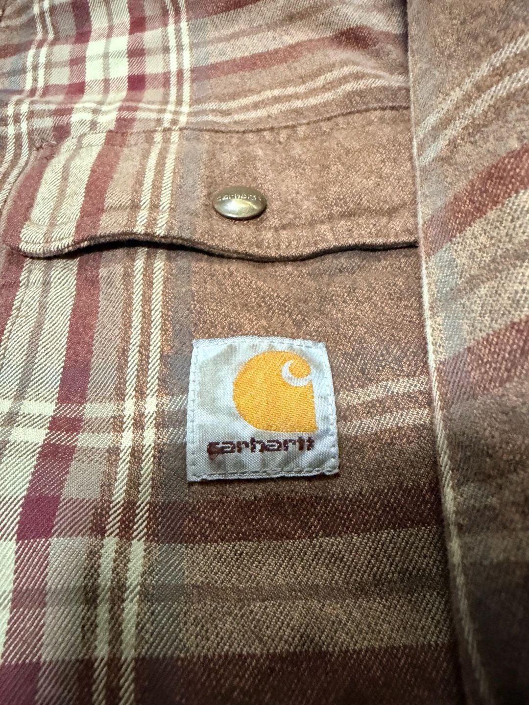 Carhartt Relaxed Fit Flannel Sherpa Lined Shirt Jac Size L 4