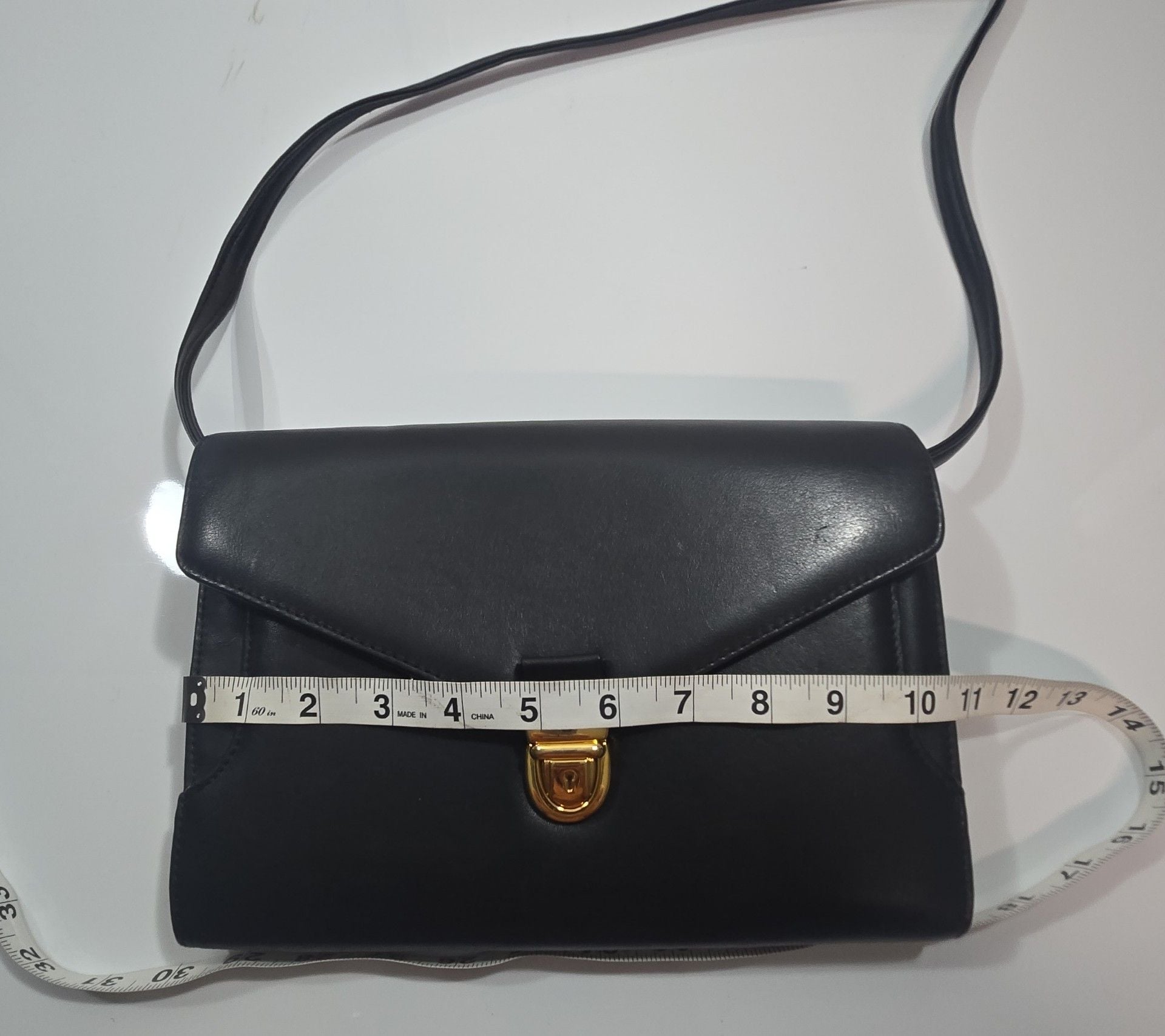 Diamicci Black Leather Crossbody Bag Gold Hardware 10