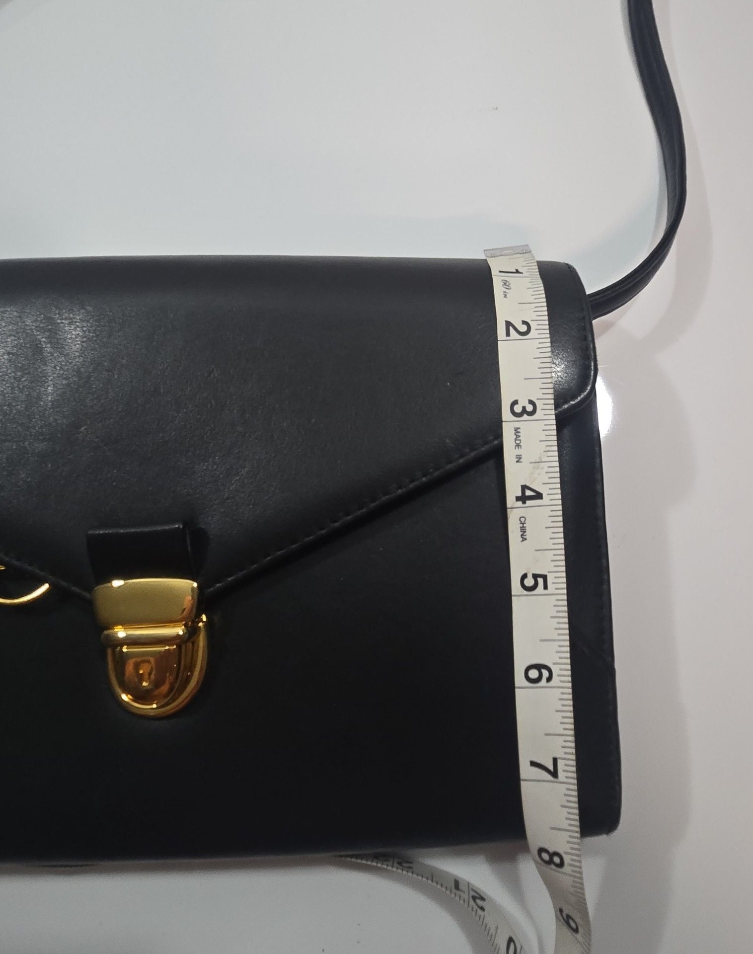 Diamicci Black Leather Crossbody Bag Gold Hardware 11